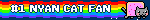 a blinkie that has nyan cat on it and says "#1 nyan cat fan"