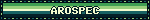 a blinkie with the arospec flag behind it that says "arospec"